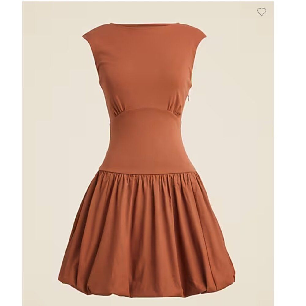 J Crew Bubble-Hem Mixy Dress‎ - Sculpted Waist | Chic & Playful -Size S - NWT